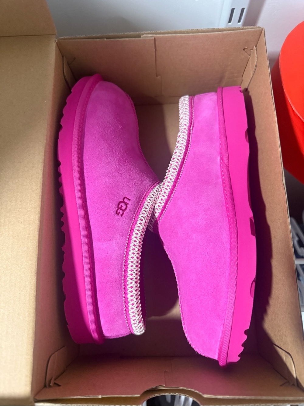 UGG Women's Slip-On Suede Mules in Hot Pink